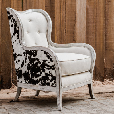 Fauteuil à oreilles capitonné de 33 po de largeur Mireya