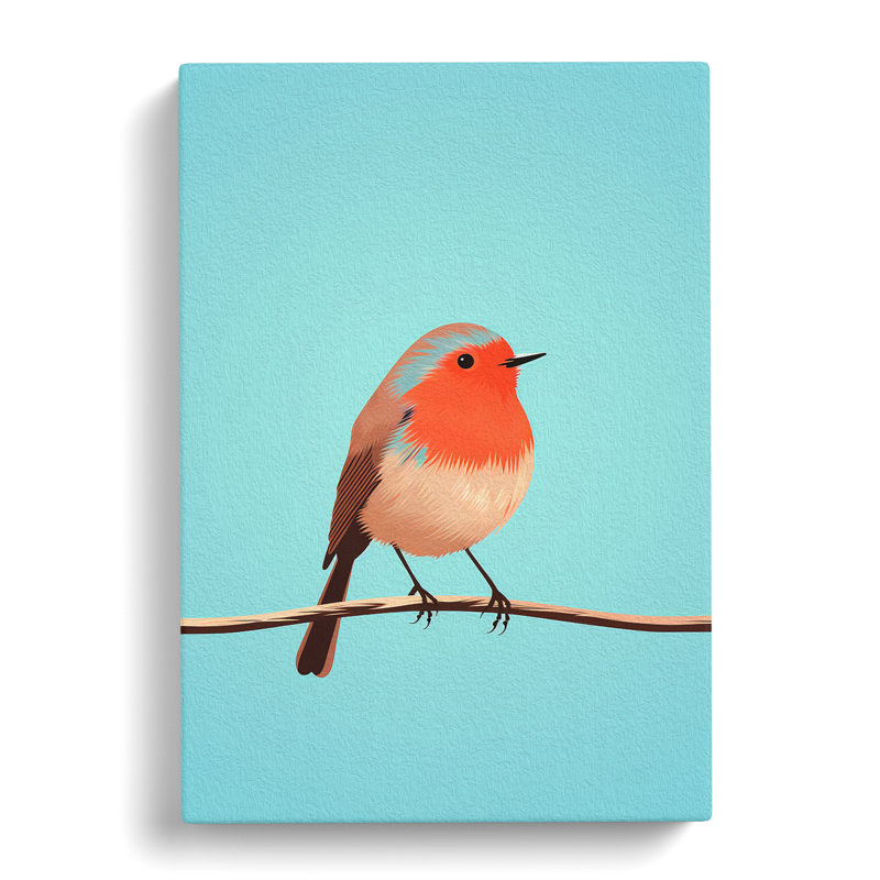 Robin Bird Minimalism No.2 - Print, 50cm H x 35cm W x 3cm D