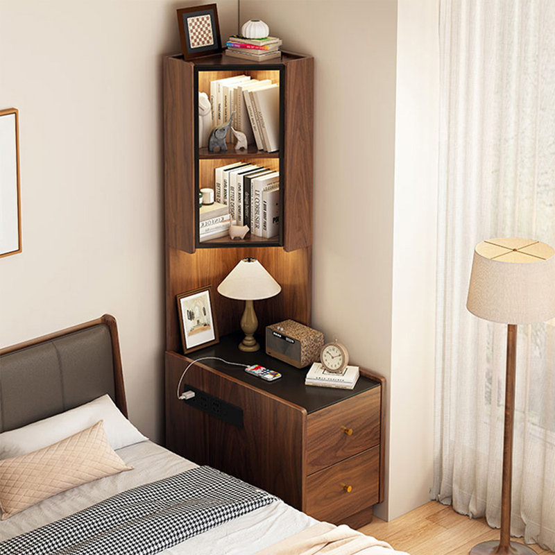 Bibliothèque standard en noyer manufacturé moderne, (5 tablettes) H 64,96 po x l 23,62 po x P 15,75 po