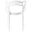 Chaise avec accoudoirs empilable à dossier échelle en blanc
