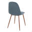 Chaise d'appoint Mid-Century moderne en tissu noyer et bleu - ensemble de 2-181279897-181279896