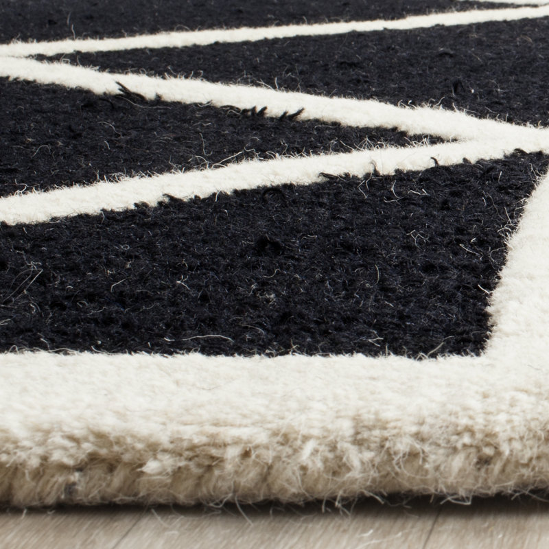 Charleigh Geometric Wool Hand Woven Area Rug, Rectangle 183 x 274 cm