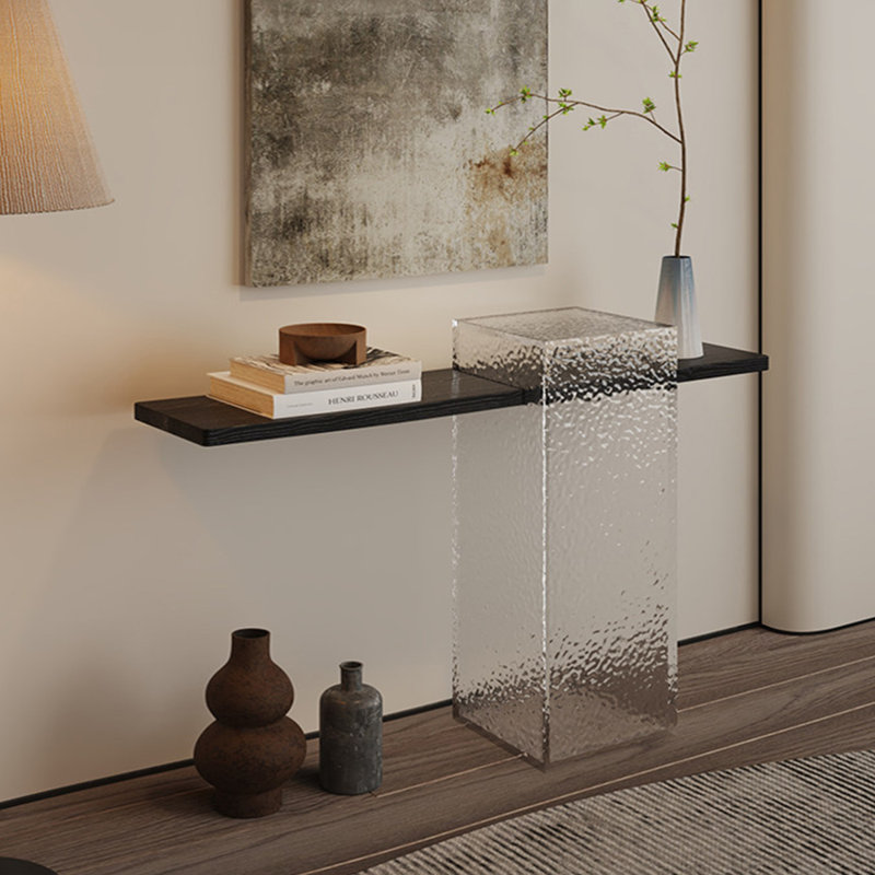 Modern Black Solid Wood Console Table, 54.33