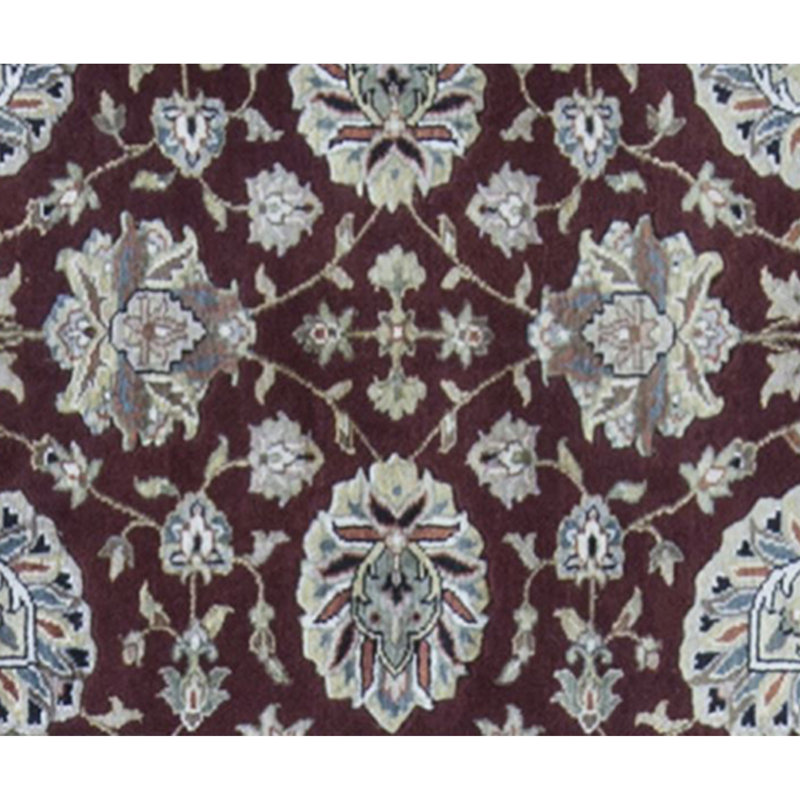 Hand-Knotted High-Quality Red and Ivory Area Rug