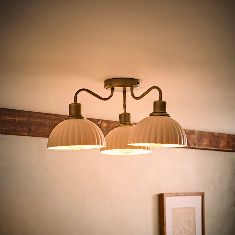Denae Semi Flush Mount, Brushed Gold