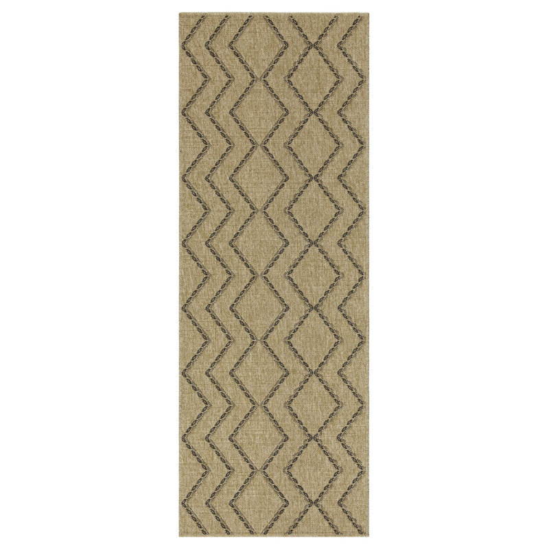Earth GC_NTL1010 Jute/Black 2 Ft. 7 In. X 7 Ft. 3 In. Indoor/Outdoor Area Rug