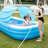Inflatable Family Pool with Removable Canopy 145" x 74" x 22"