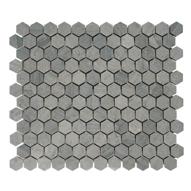 Bois flottant hexagonal bleu 1 po adouci