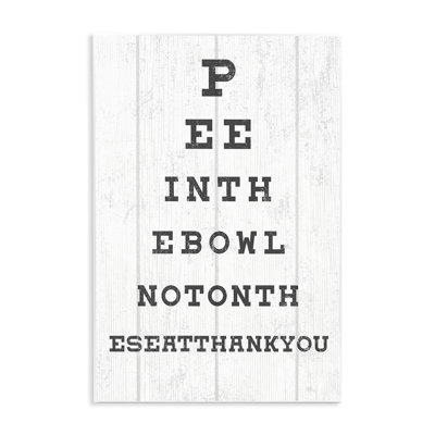 Funny Bathroom Seeing Eye Chart Wall Plaque Art by Daphne Polselli