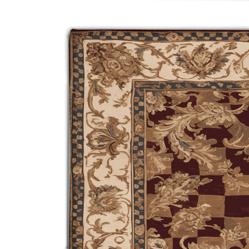 Tapis d'intérieur et d'extérieur brun français, Rectangulaire 2 pi x 3 pi