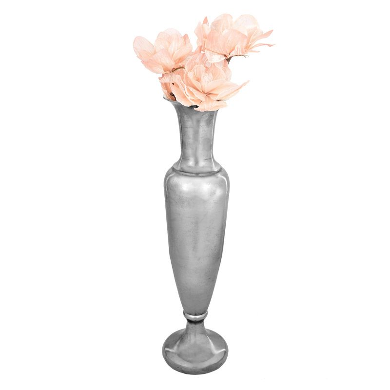 Silver Metal Floor Vase, 88cm H x 21cm W x 21cm D