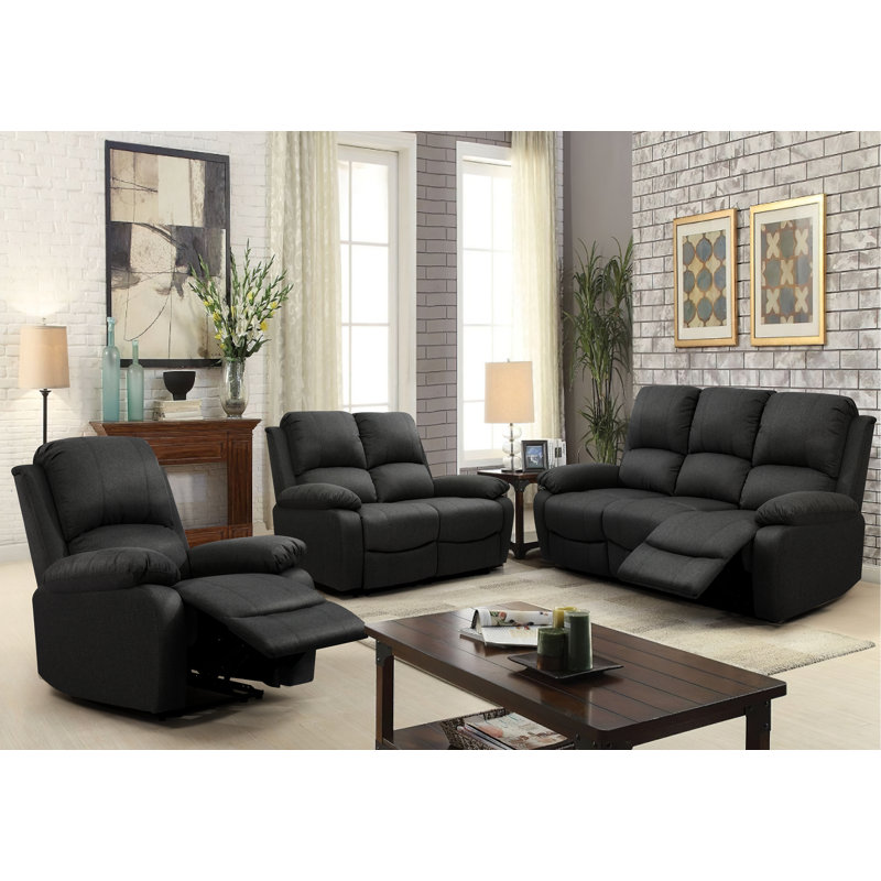 Matevia 3 - Piece Living Room Set, Dark Grey