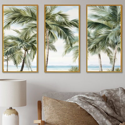Palms Palm Trees On The Beach I - Palms & Palm Trees Wall Decor Set