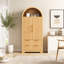Armoire de cuisine de 72 pouces de haut Mid-Century avec 2 tiroirs, 8 tablettes réglables pour les cuisines, salon-632114785