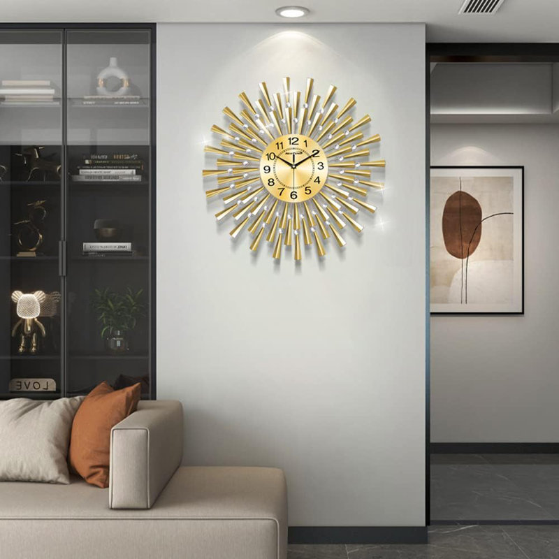 Grande horloge murale Yorba de 24 pouces pour le salon, la chambre à coucher, la cuisine et le bureau