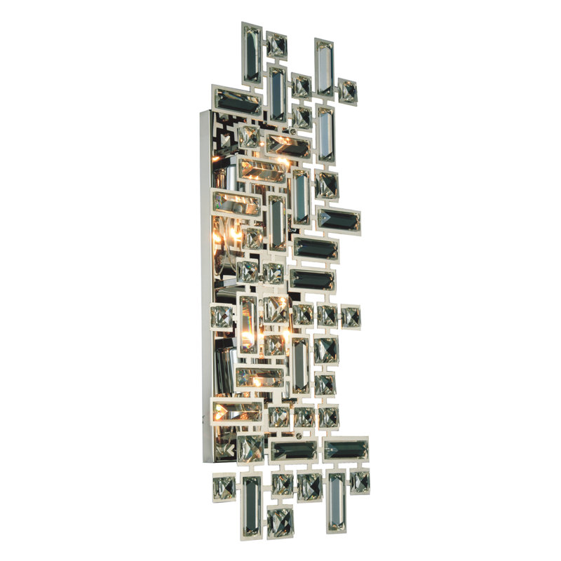 Applique murale encastrée à intensité variable en chrome Stickel, 4, H 22 po x l 9 po x P 3,5 po