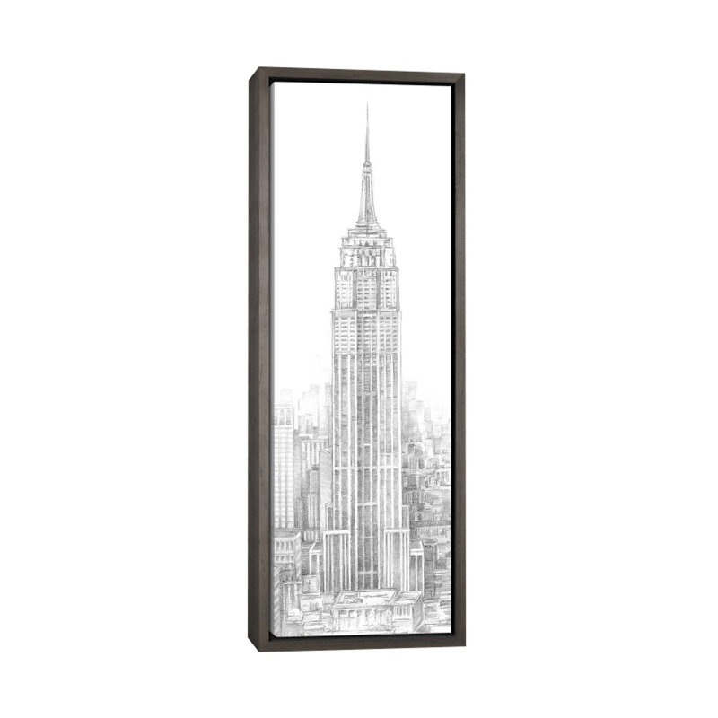 « Aerial City View II » par Ethan Harper-impression de dessin panoramique, H 60 po x l 20 po x P 1,5 po