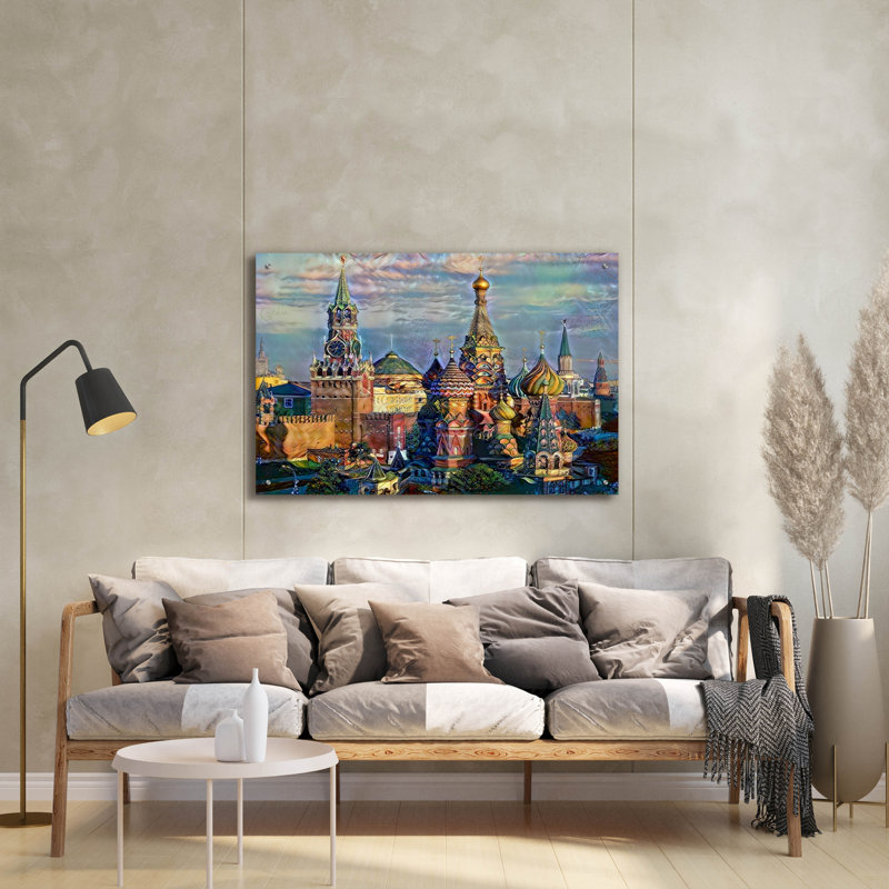 «Moscow Moscow Domes And Peaks» par Pedro Gavidia, art en verre acrylique Wal, H 24 po x l 36 po x P 0,2 po
