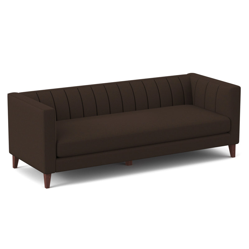 Canapé Provo, Bella en velours performance chocolat, H 31 po x l 58 po x P 34 po