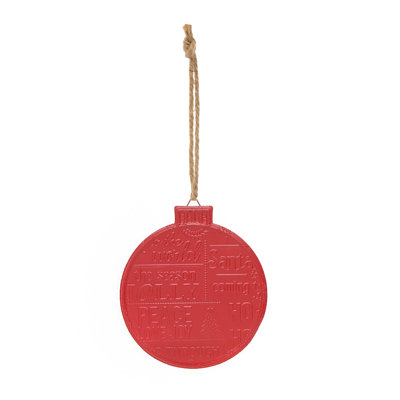Christmas Round Ornament Red- Set of 6