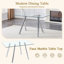 Tempered Glass Dining Table With Sturdy Metal Legs-954539255