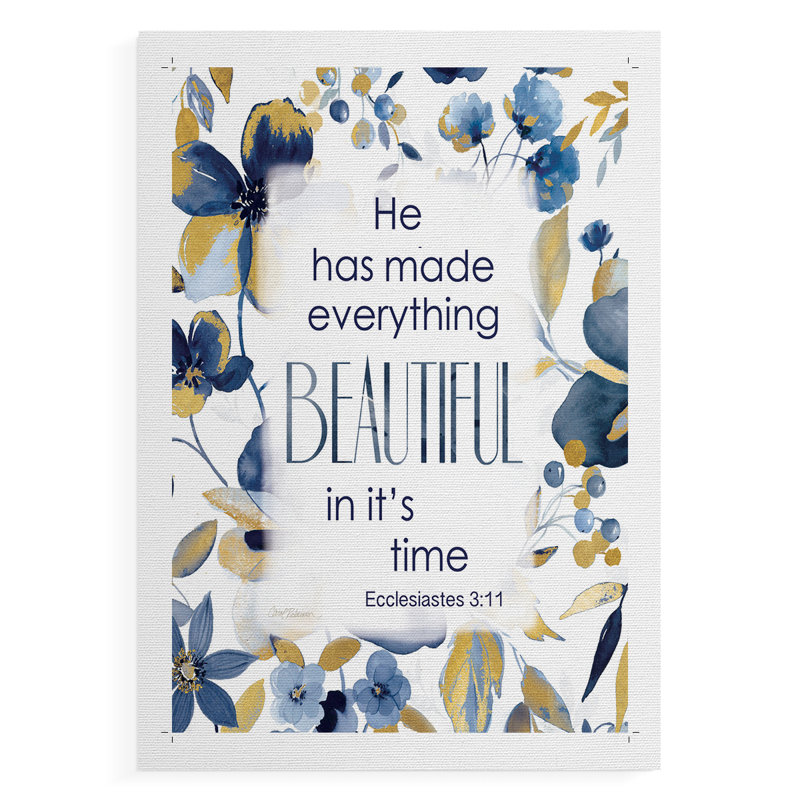 Indigo Scripture I - Impression sur toile seulement - NON-CADRE, H 27 po x l 18 po