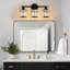 Luminaire de salle de bain Kyneisha à placage moderne en cristal noir à 3 lumières pour miroir de salle de bain, compatible avec les ampoules à intensité variable (ampoules non incluses)-240086462-236335960