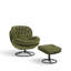 Velvet Swivel With Footstool Accent Chair-1895488094