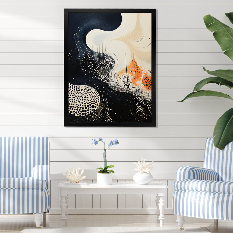 «Deep Marine Scenes Modern Collage I», art mural abstrait sur toile, H 32 po x l 16 po x P 1 po, Cadre photo noir simple