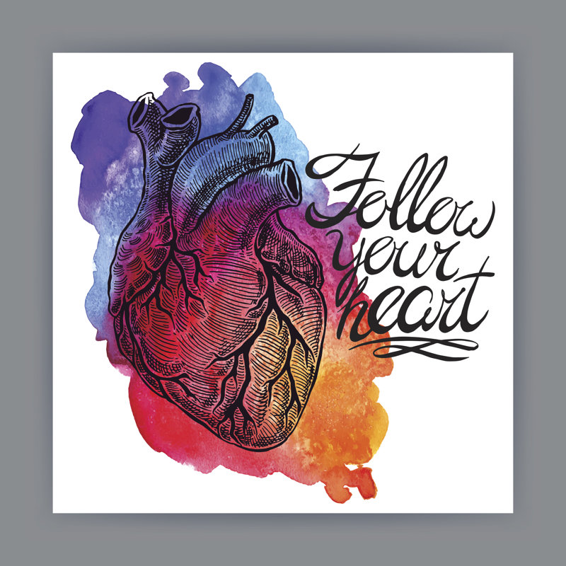 Follow Your Heart by Melazerg - Wrapped Canvas Print, 30cm H x 30cm W