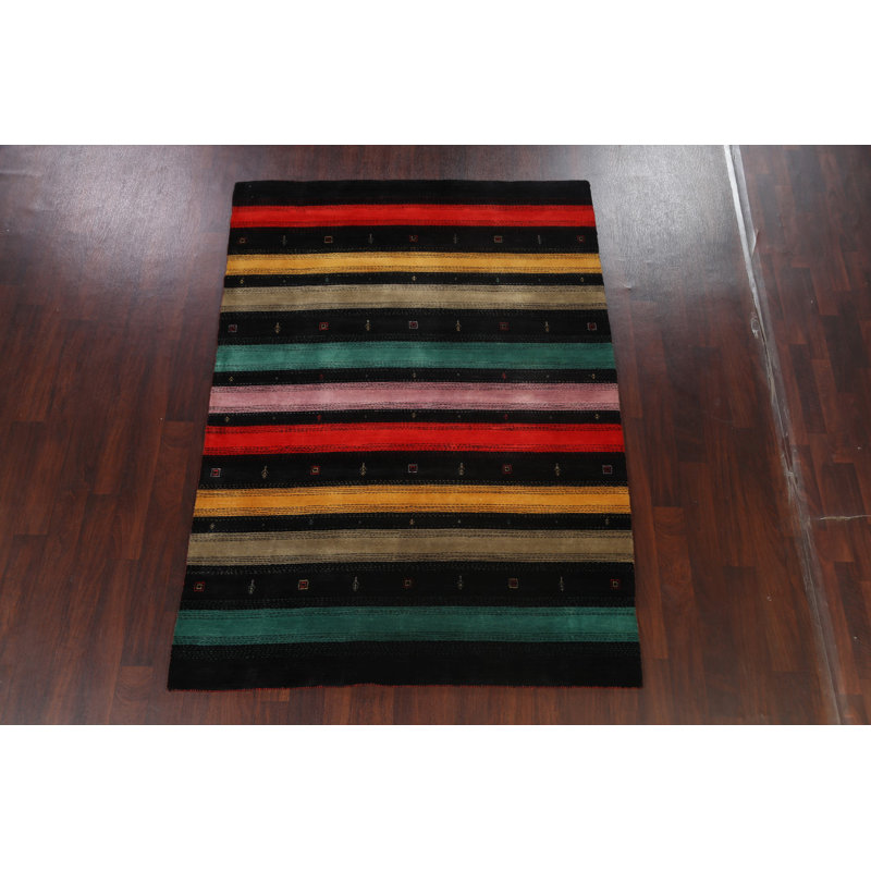 One-of-a-Kind 5'8" X 7'10" New Age Wool Area Rug in Black