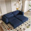 Canapé-lit 93 po pour très grand lit, canapé-lit escamotable, canapé-lit convertible 3 en 1, méridienne, canapé-lit 3 places avec 2 coussins lombaires pour le salon, un appartement, un bureau, un bureau, bleu