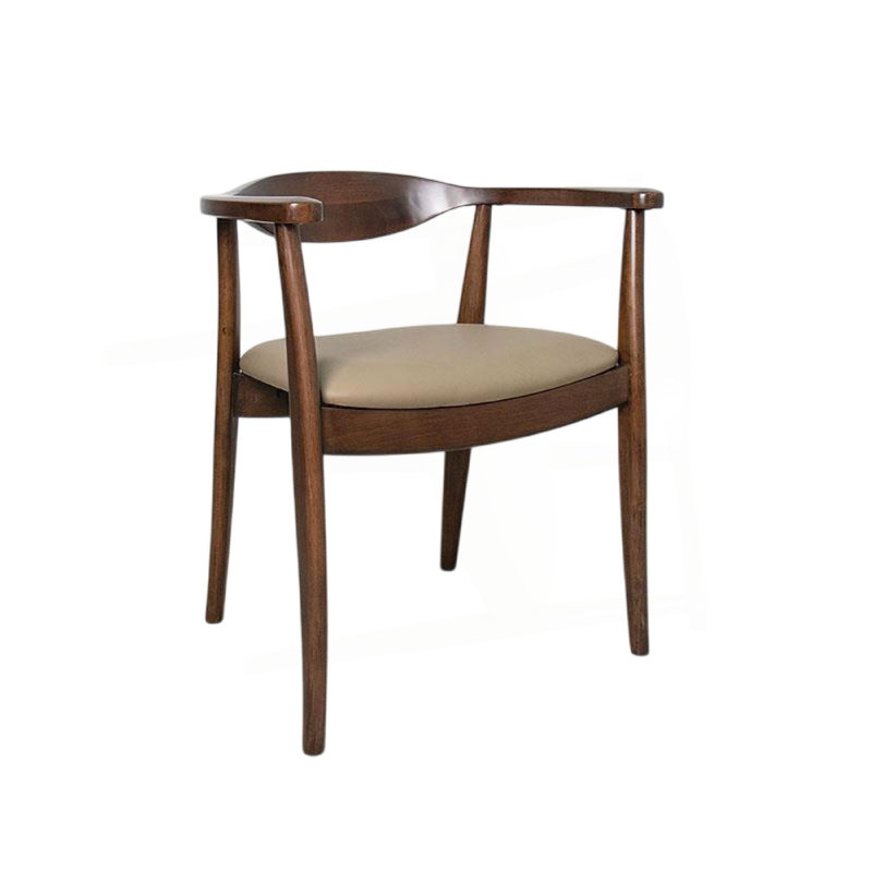 Ensemble de 2 chaises d'appoint de salle à manger Niva, bois d'hévéa brun