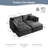 Chenille Upholstered Sectional Sofa Set Modular 2-Seater Loveseat Couch with 2 Ottomans and Pillows for Living Room Furniture-1202933251