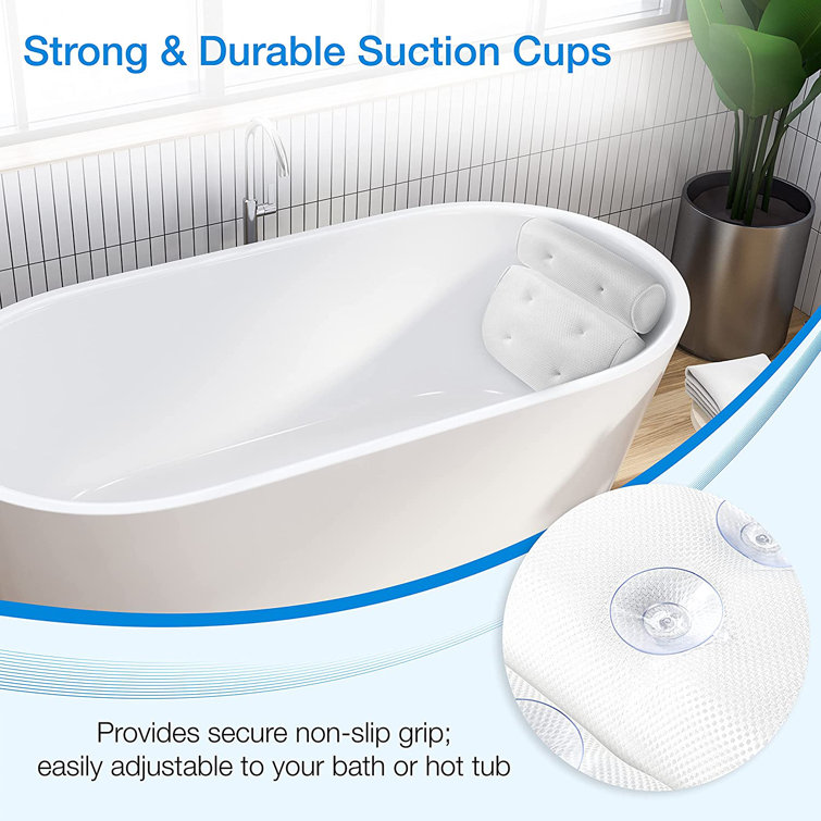 Non-Slip Suction Bath Pillow for Spa Bathtub Cushion Rebrilliant