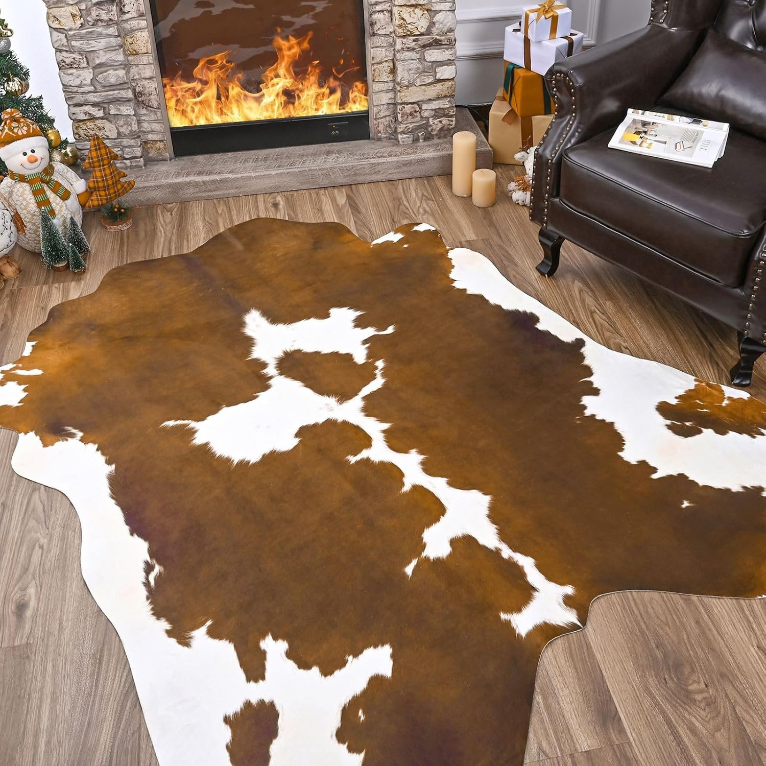 Charlton Home Faux Cowhide Rug Animal Skin Cow Hide Rug Cow Print ...