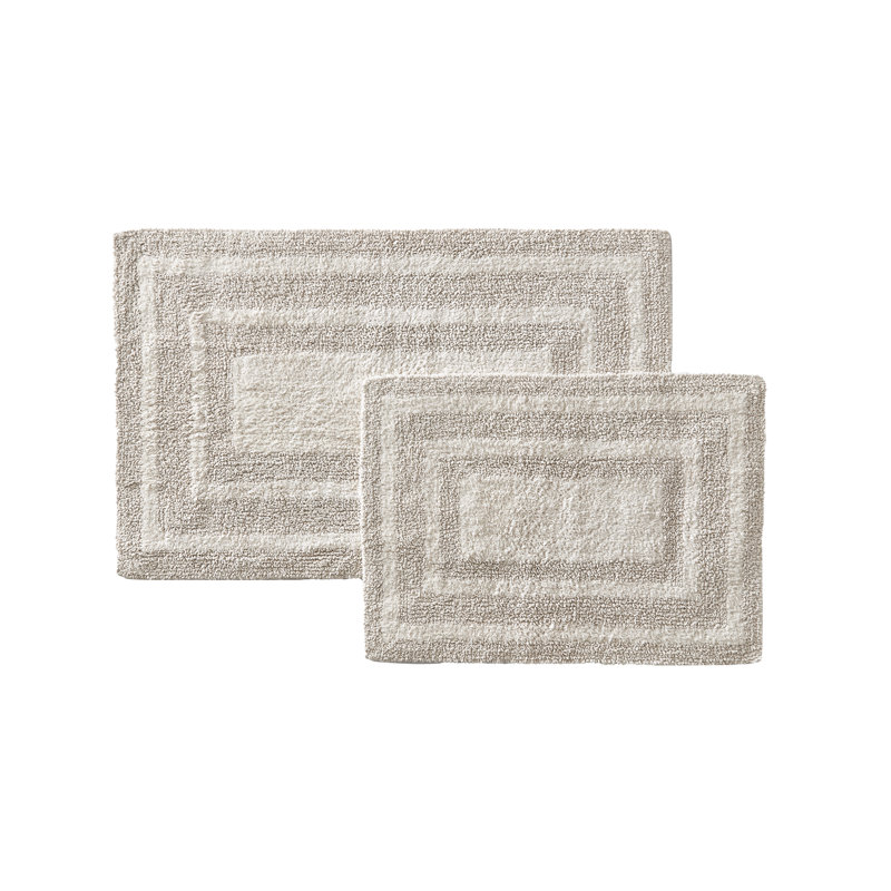 Eddie Bauer Logan Cotton 2 Piece Bath Rug Set, Beige
