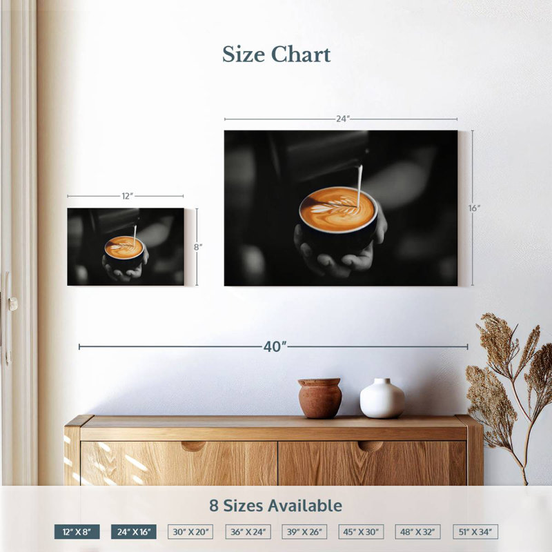 Yarlin Barista Latte Coffee, 16" H x 24" W
