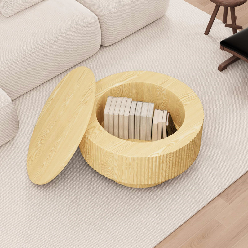 Table basse de 76 cm avec grand espace de rangement, design classique pour la décoration intérieure, base et structure stables, table moderne, convient à la cuisine et au salon, rangement dissimulé, apparence élégante.