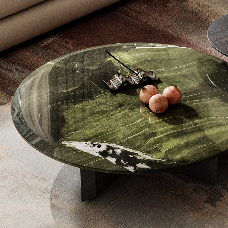 Modern Nested Coffee Tables, Minimalist Style Living Room Center Table In Green And Black For Living Room Lounge Office