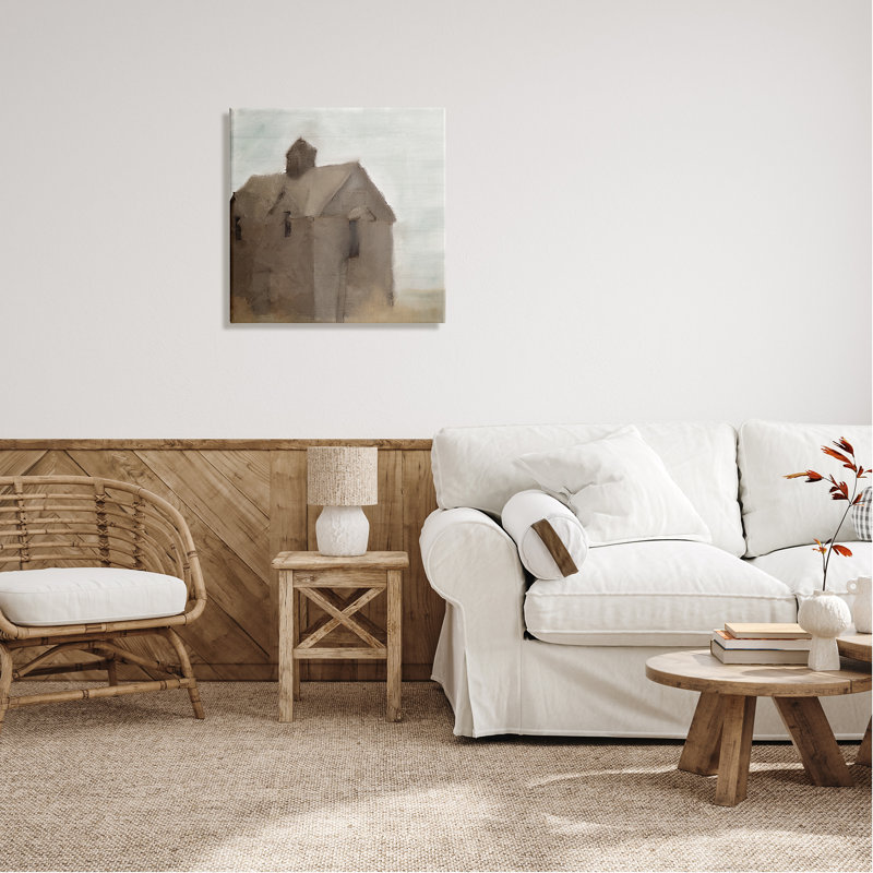 Rustic Painterly Brown Barn Farmland - Peinture, Toile tendue, H 24 po x l 24 po x P 1,5 po
