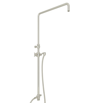 Rohl Riser With Diverter, Hose And Sliding Handshower Holder