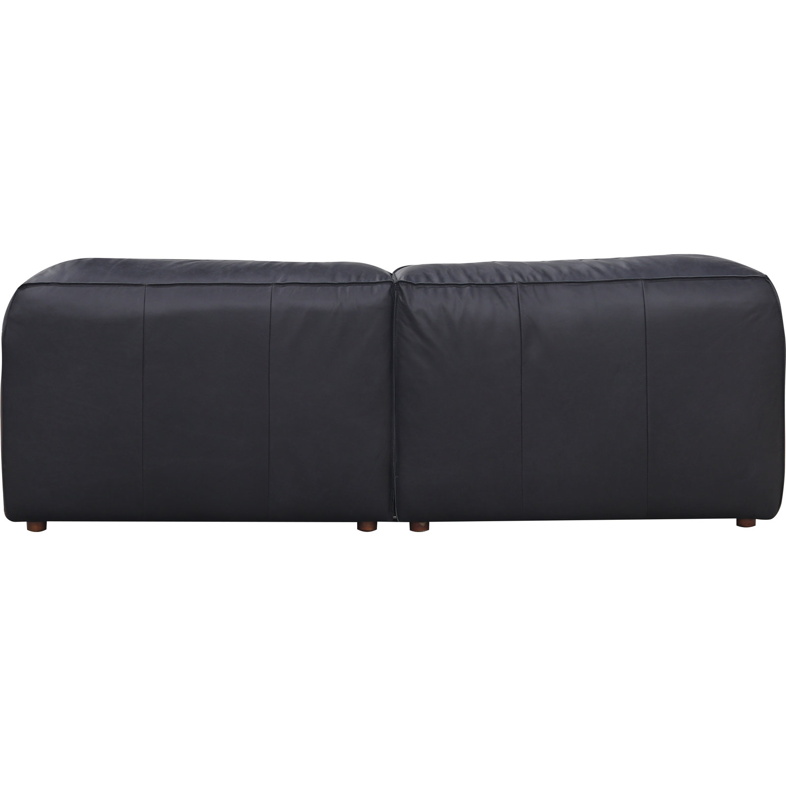 Foley 3 - Piece Genuine Leather Modular Sectional, Black Top Grain Leather