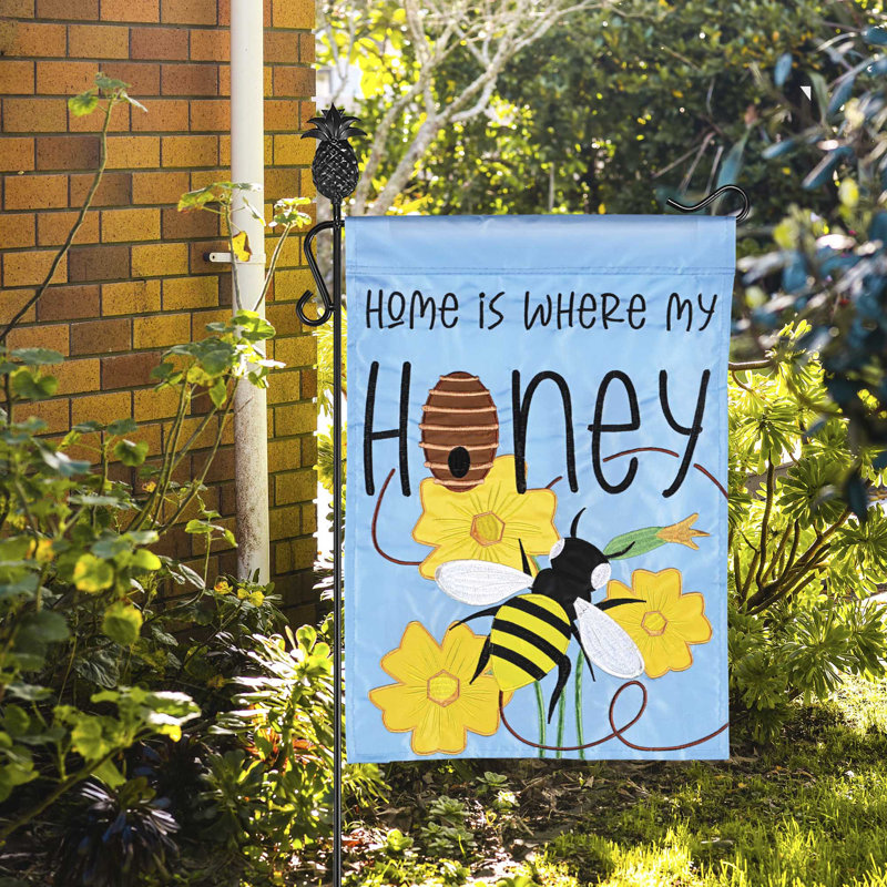 Drapeau Home Is Where My Honey Bee 13 x 18