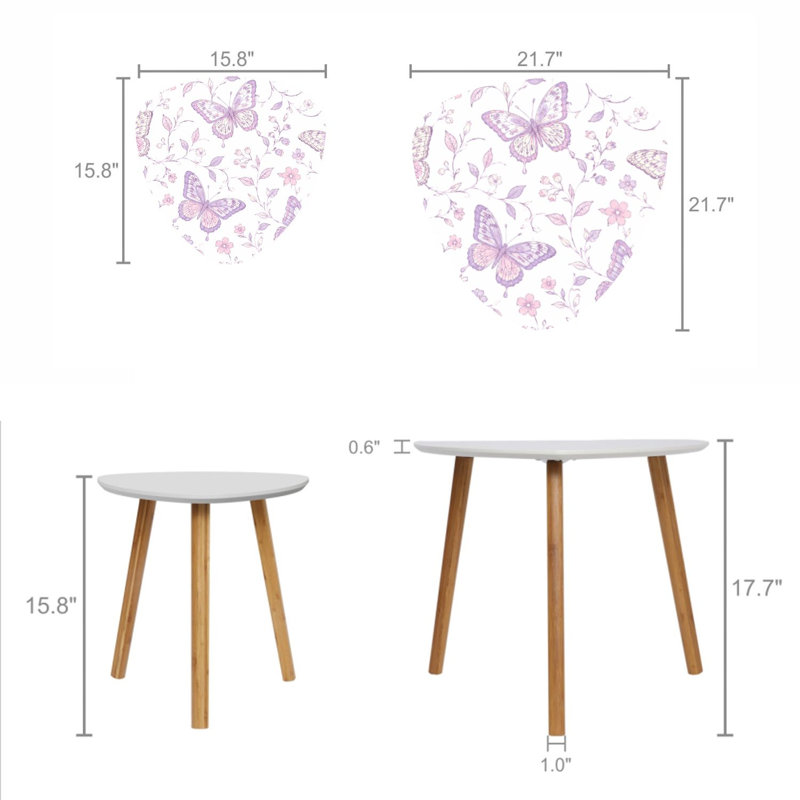 Ensemble de 2 tables basses gigognes Triangle
