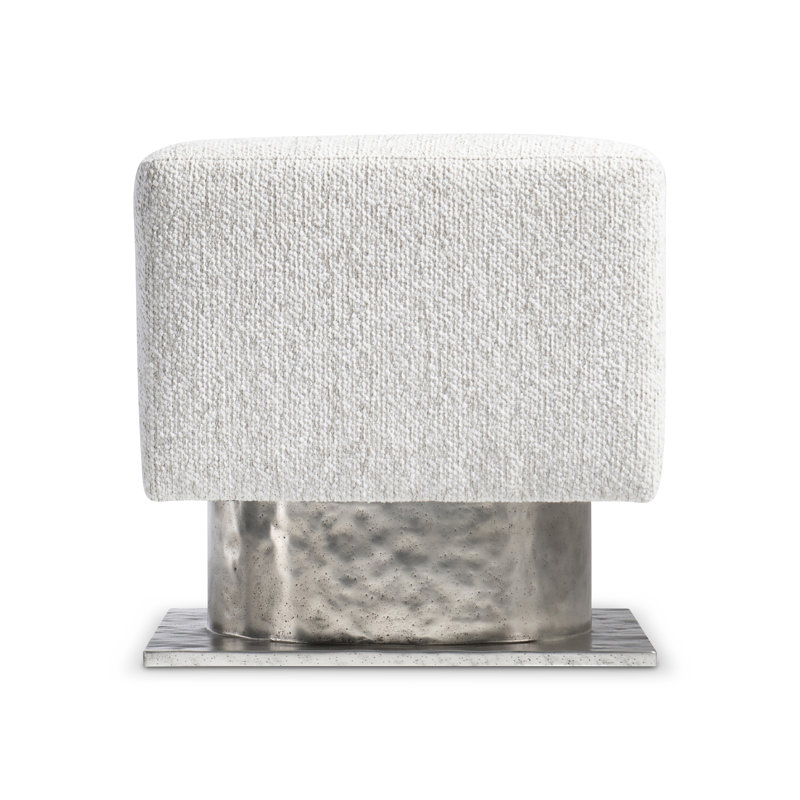 Prado 18" Gray Upholstered Square Accent Stool