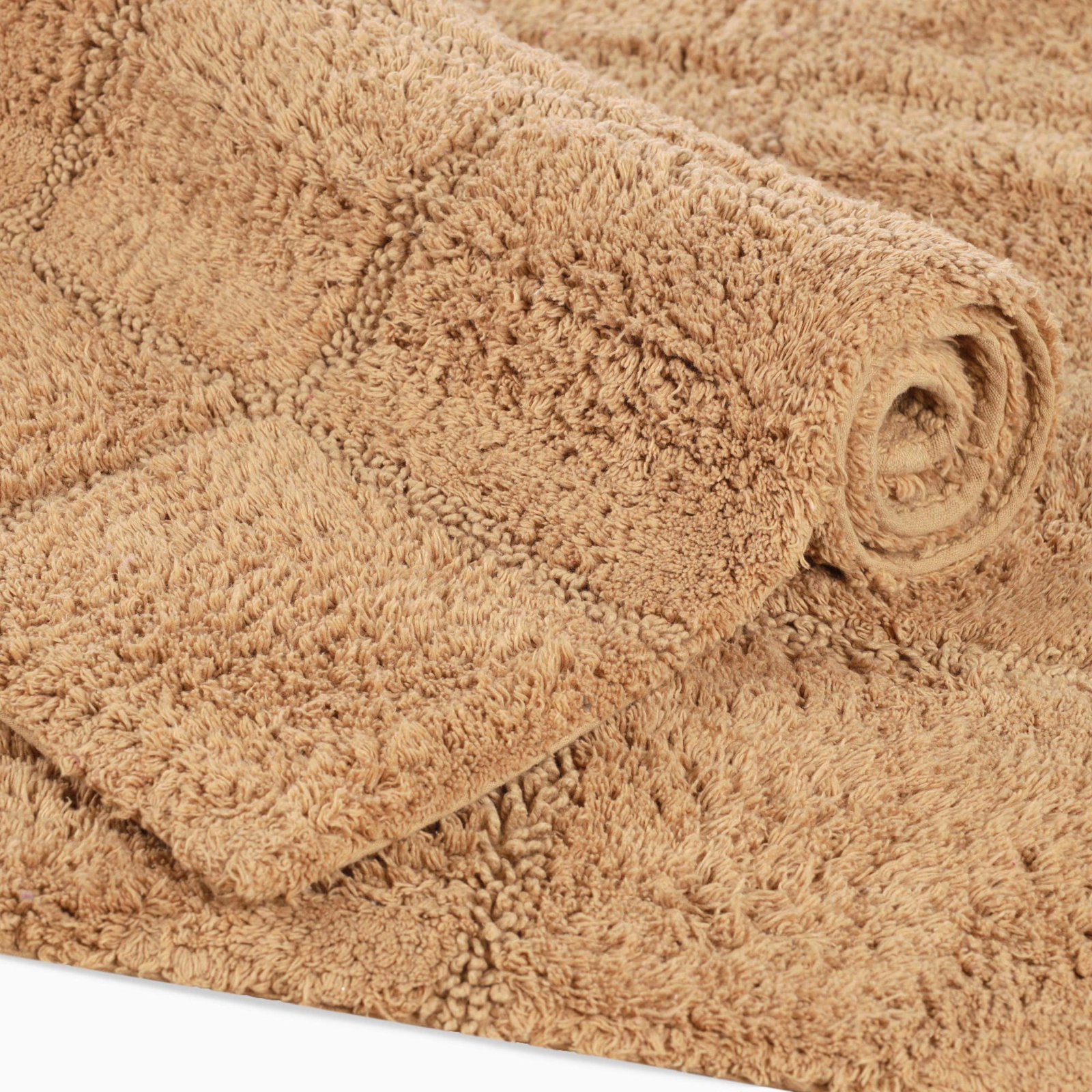 Checkered Cotton Bath Rug, Checkers Toast