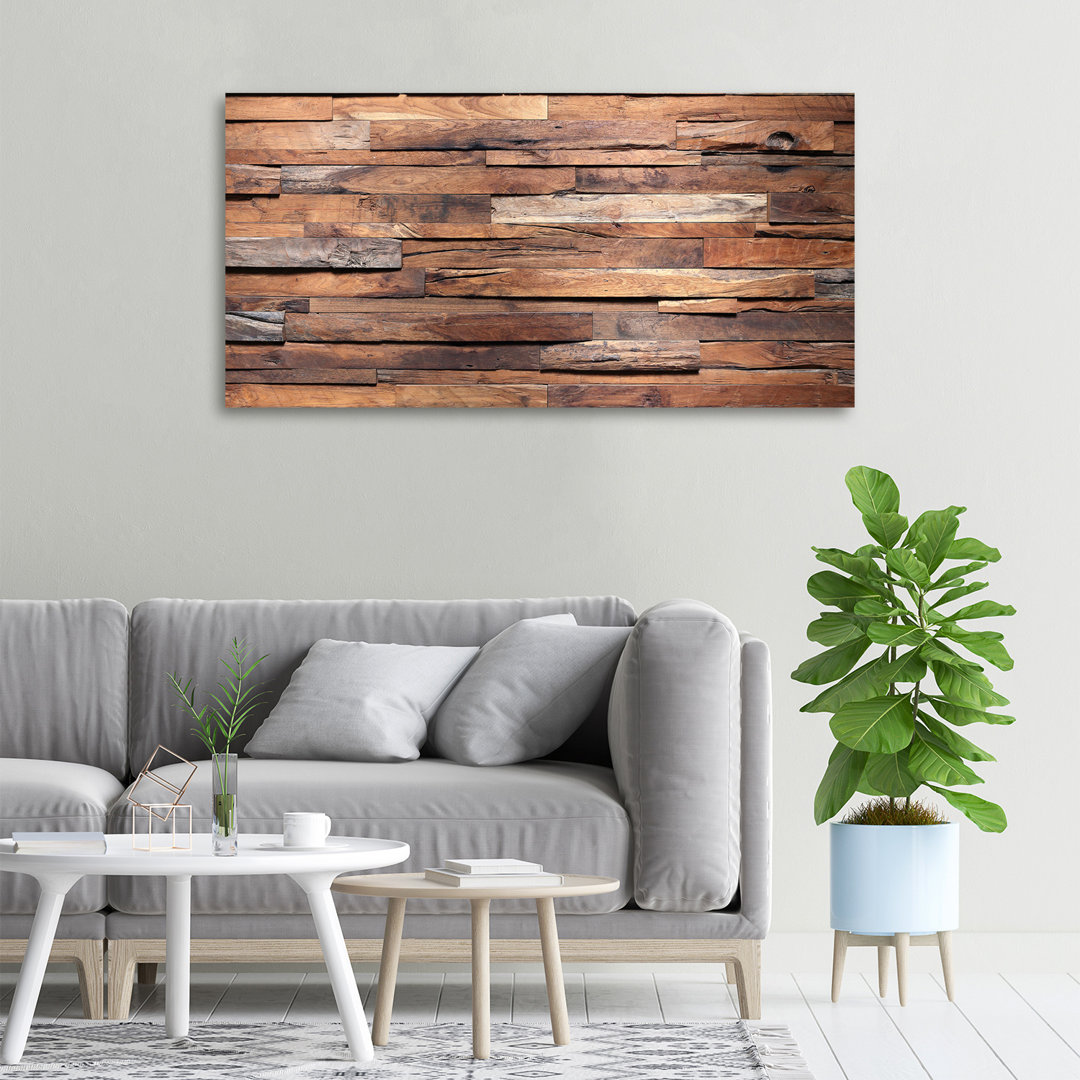 Holzwand - Kunstdrucke auf Leinwand - Wrapped Canvas