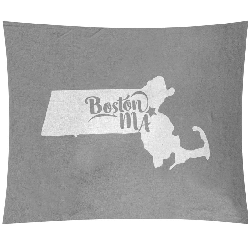 Tapisserie murale boston massachusetts, H 27,5 po x l 37,5 po, Gris