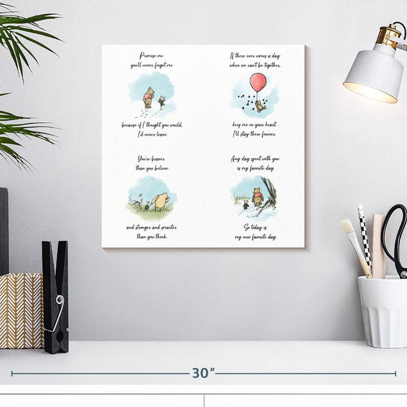 Ashelle Winnie l'ourson, citations inspirantes, H 16 po x l 16 po